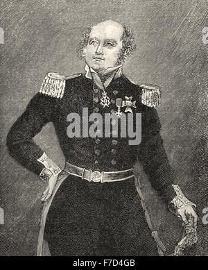 Konteradmiral Sir John Franklin, 1786-1847, ein Offizier der britischen Royal Navy und Entdecker der Arktis, Stockfoto