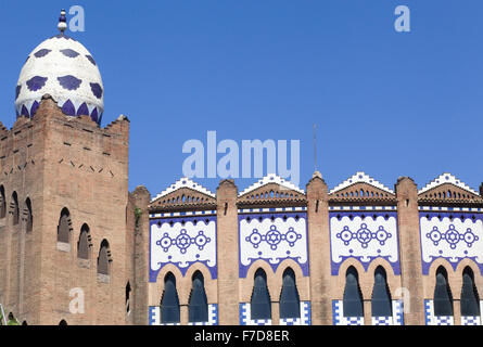 Barcelona-Stierkampfarena La Monumental Mosaik-Gebäude Stockfoto