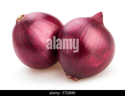 rote Zwiebeln, isoliert Stockfoto