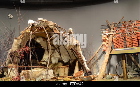 Native American Home, Danoja Zho Cultural Centre, Dawson City Stockfoto