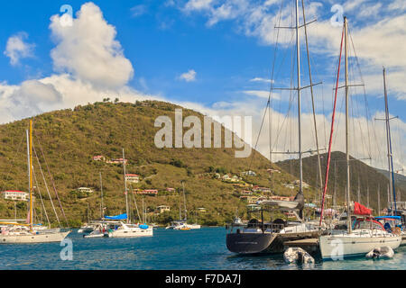 Boote auf Pusser es Landung Tortola British Virgin Islands Stockfoto