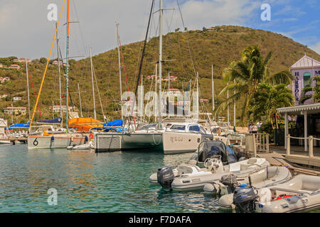 Boote auf Pusser es Landung Tortola British Virgin Islands Stockfoto