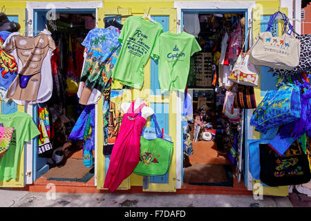 Bunte Kleidung Shop Road Town Tortola Stockfoto