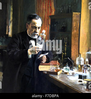 Louis Pasteur 1885 Albert Edelfelt 1854-1905 Finnland Frankreich Französisch (Louis Pasteur 1822 – 1895 französischer Chemiker und Mikrobiologe bekannt für seine Entdeckungen von den Grundsätzen der Impfung, mikrobielle Fermentation und Pasteurisierung) Stockfoto