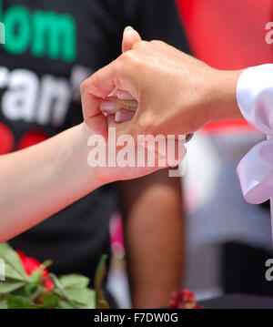 Nach der korrupten Iran Wahlen im Jahr 2009 brach Protest in Teheran und in Amerika mit der Hoffnung, die ihrem Diktator zurücktreten würde Stockfoto