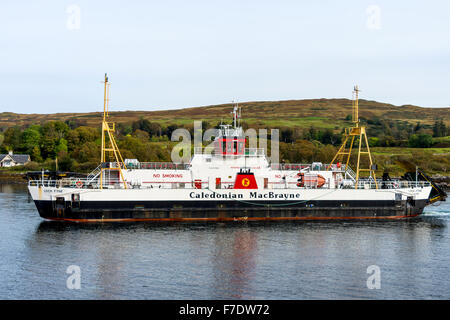 Die Lochaline zu Fishnish (Isle of Mull) Auto Fähre "Loch Fyne' in Lochaline, Morvern, Highland Region, Schottland, UK Stockfoto