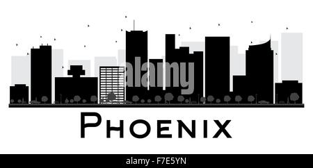 Phoenix City Skyline schwarz-weiß Silhouette. Vektor-Illustration. Einfache flache Konzept für Tourismus Präsentation, banner Stock Vektor