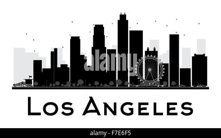 Los Angeles City Skyline schwarz-weiß Silhouette. Vektor-Illustration. Einfache flache Konzept für Tourismus Präsentation, banner Stock Vektor