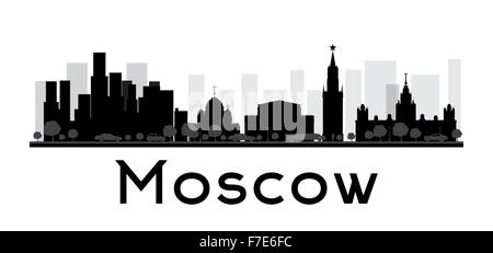Moscow City Skyline schwarz-weiß Silhouette. Vektor-Illustration. Konzept für Tourismus Präsentation, Banner, Plakat oder web Stock Vektor