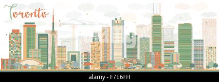 Abstrakte Skyline von Toronto mit Farbe Gebäude. Vektor-Illustration. Business-Reisen und Tourismus-Konzept mit modernen Gebäuden. Stock Vektor