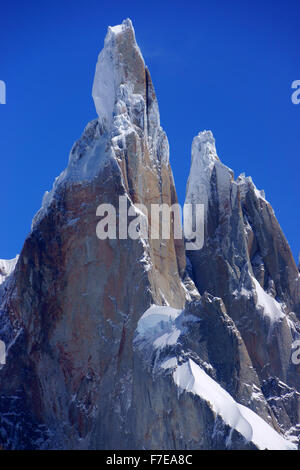 Gipfel des Cerro Torre und Torre Egger, Patagonien, Argentinien Stockfoto