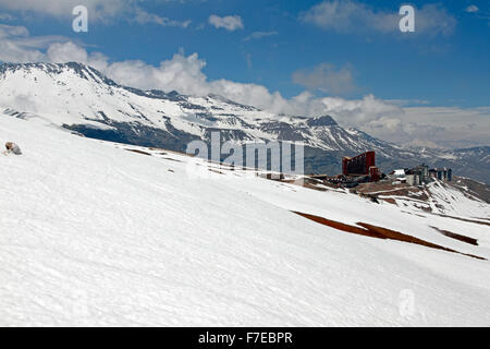 Valle Nevado in den chilenischen Anden Stockfoto