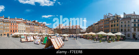 Marktplatz, Restaurants, Altstadt, Warschau, Masowien, Polen Stockfoto