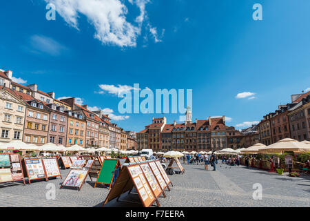 Marktplatz, Restaurants, Altstadt, Warschau, Masowien, Polen Stockfoto