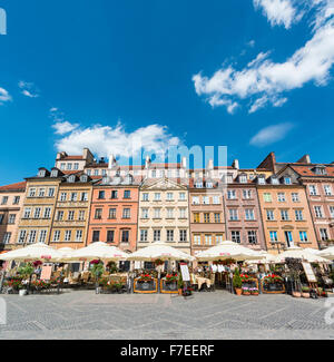 Marktplatz, Restaurants, Altstadt, Warschau, Masowien, Polen Stockfoto