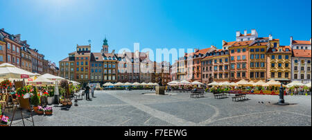 Marktplatz, Restaurants, Altstadt, Warschau, Masowien, Polen Stockfoto