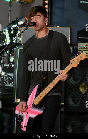 5 Sekunden der Sommer Durchführung live auf der Bühne für die "heute" Show Featuring: Calum Haube wo: New York City, New York, USA bei: 28. Oktober 2015 Stockfoto