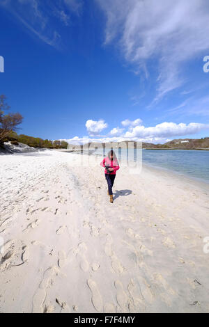 Malerischen schottischen Strand - The Silver Sands von Morar an der Nord-Westküste in der Nähe von Fort William Stockfoto