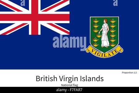 Flagge der britischen Jungferninseln mit korrekten Proportionen, Element, Farben Stock Vektor
