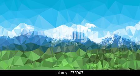 Abstrakte Landschaft Gebirgshintergrund mit low-Poly-design Stockfoto