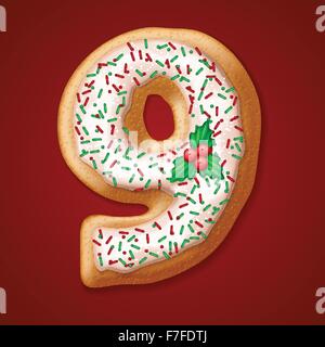 Weihnachts-Cookies-Nummern. Vektor-illustration Stock Vektor