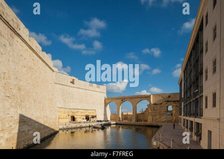 Morgen im Fort St. Angelo in Il-Birgu (Vittoriosa), Malta. Stockfoto