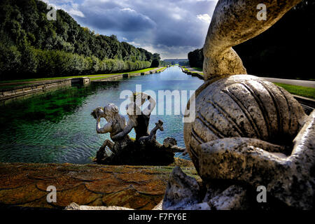 Italien-Kampanien Caserta Königspalast (Reggia) Wasserstraße-Brunnen Ceres von Carlo Vanvitelli Stockfoto