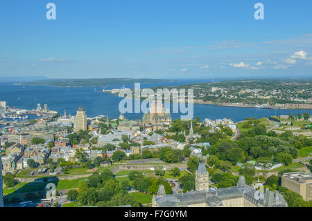 Frontenac Schloss in Quebec Stockfoto