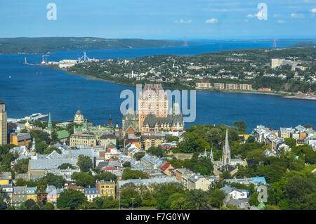 Frontenac Schloss in Quebec Stockfoto