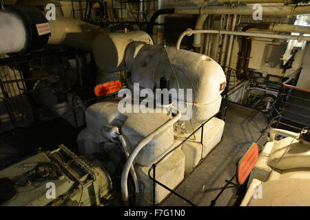 Der Maschinenraum des Queen Mary Liners Stockfoto