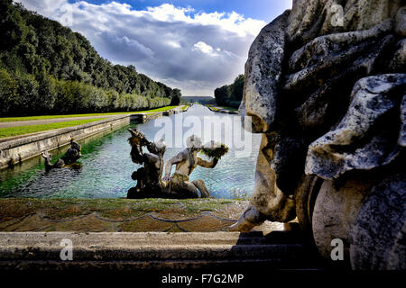 Italien-Kampanien Caserta Königspalast (Reggia) Wasserstraße-Brunnen Ceres von Carlo Vanvitelli Stockfoto