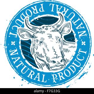 Kuh-Vektor-Logo-Design-Vorlage. Milch oder Rindfleisch-Symbol Stock Vektor