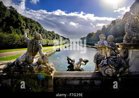 Italien-Kampanien Caserta Königspalast (Reggia) Wasserstraße-Brunnen Ceres von Carlo Vanvitelli Stockfoto