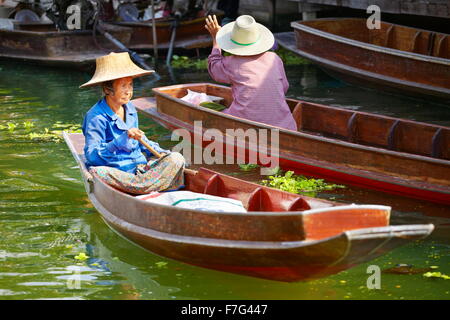 Thailand schwimmende Markt Tha Kha in der Nähe von Bangkok, Thailand Stockfoto