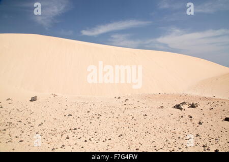 Sanddünen im Parque Natural de Las Dunas de Corralejo, Fuerteventura Stockfoto