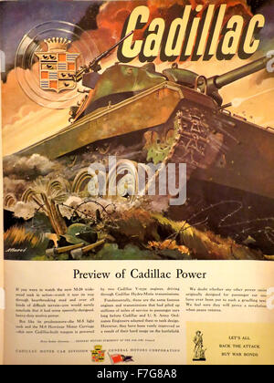 Das Life Magazine, September 27, 1948: WWII Vintage Werbung für Cadillac M-24 Tank, die Schlacht vor. Stockfoto