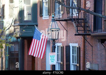 Herbst im historischen Stadtteil Beacon Hill, Boston, Massachusetts Stockfoto