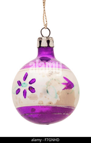 Vintage antikes Glas Christbaumschmuck hängt an einem Haken Stockfoto