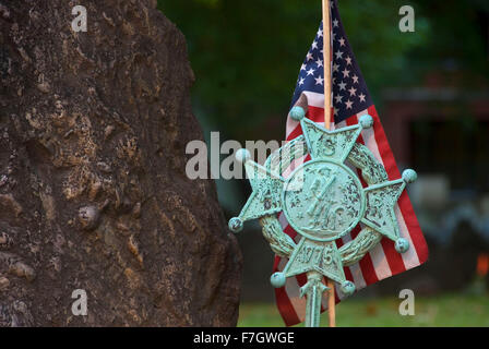 Samuel Adams Marker, Granary Burying Ground, Freedom Trail, Boston National Historic Park, Boston, Massachusetts Stockfoto