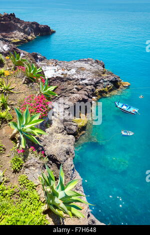 Strand in der Nähe von Camara de Lobos, die Insel Madeira, Portugal Stockfoto
