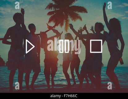 Schaltflächen Multimedia-Play Pause Stop-Konzept Stockfoto