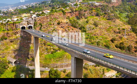 Autobahn "Via Rapida", Funchal, Madeira Insel, Portugal Stockfoto