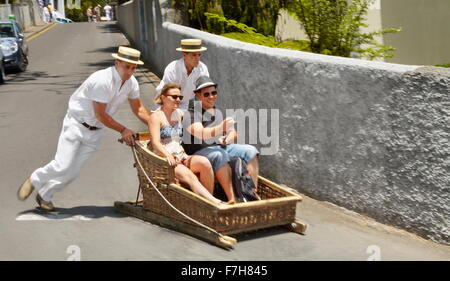 Der Monte Rodelbahn (Schlitten), Monte, die Insel Madeira, Portugal Stockfoto