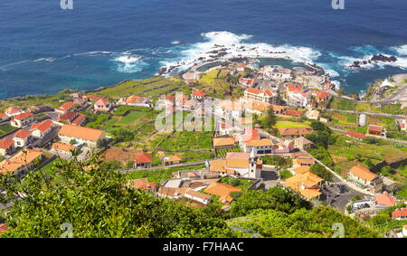 Luftaufnahme von Porto Moniz, Insel Madeira, Portugal Stockfoto