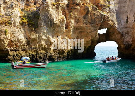 Algarve-Küste Ponta da Piedade in der Nähe von Lagos, Portugal Stockfoto