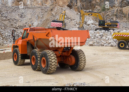 Demonstration der Bagger und Kipper Hillhead Steinbruch Recycling und Bau-Ausstellung Stockfoto