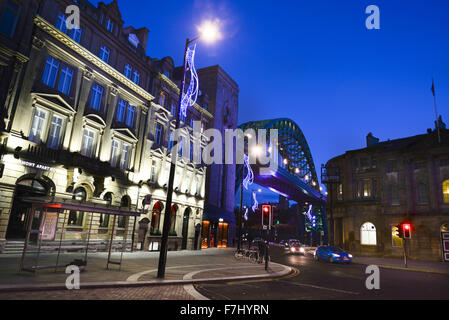 Newcastle Upon Tyne Kai am frühen Abend Stockfoto