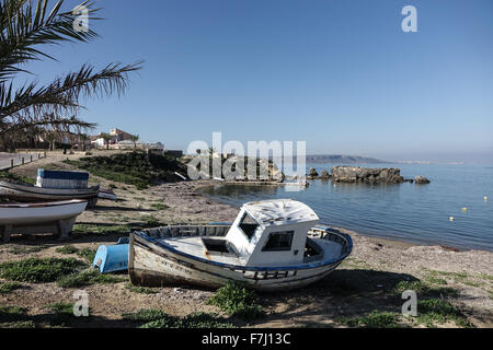 Insel Tabarca, Boote im kleinen Hafen Stockfoto