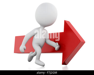 3D Renderer Bild. Weiße Leute mit Pfeil. Erfolgskonzept. Isolierten weißen Hintergrund Stockfoto