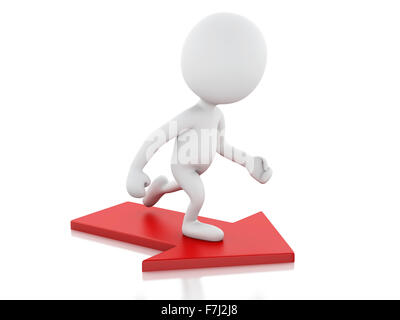 3D Renderer Bild. Weiße Leute mit Pfeil. Erfolgskonzept. Isolierten weißen Hintergrund Stockfoto